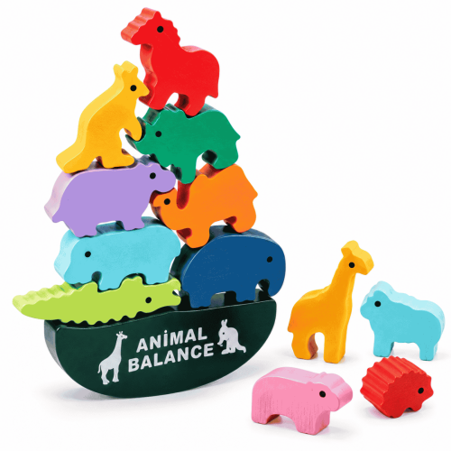 Juego de Balance Equilibrio en Madera – Animales del Zoo