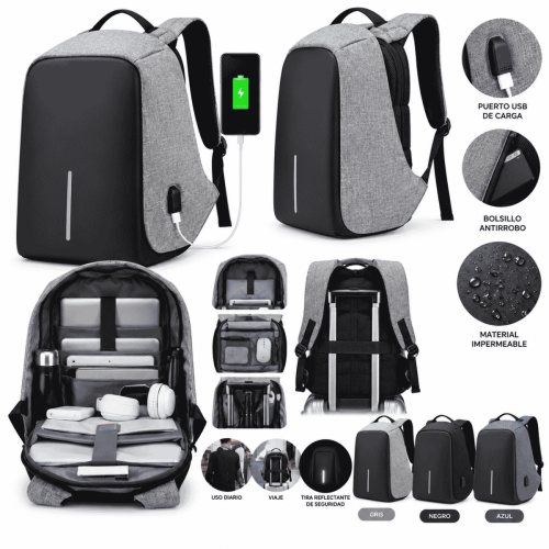 Mochila Antirrobo con Puerto USB