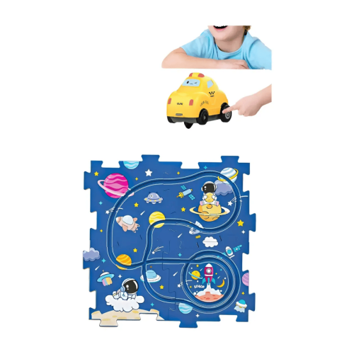 Puzzle 12 piezas de pista con auto