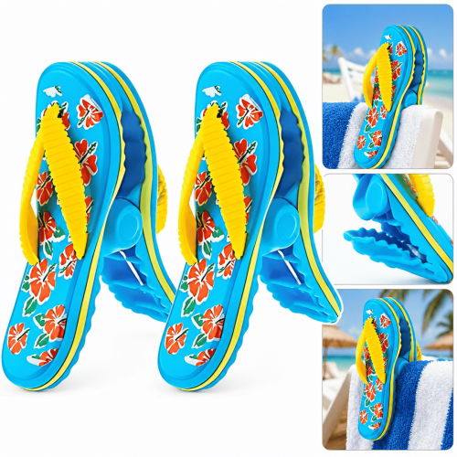 2 Clips Para Toalla De Playa Con Forma De Chancleta Verano