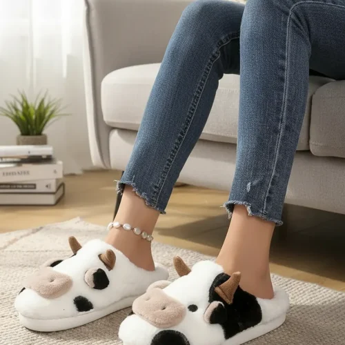 Pantuflas Vaca Vaquita Peluche Súper Suaves