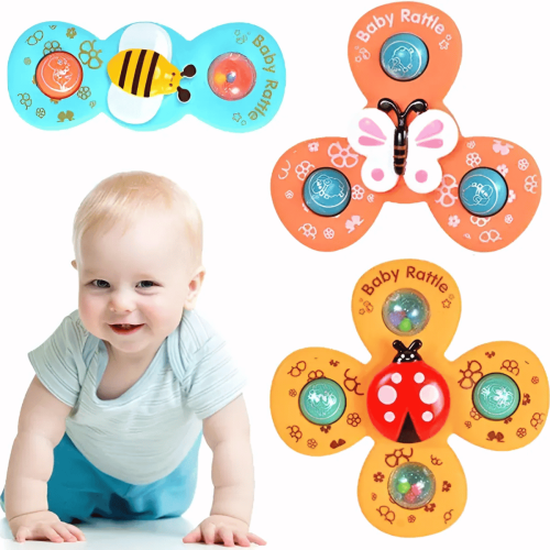 Set 3 Spinner Giratorios Con Ventosa Didáctico