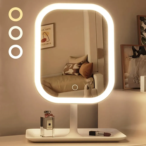 Espejo Led Plegable Portátil 3 Modos Iluminación USB