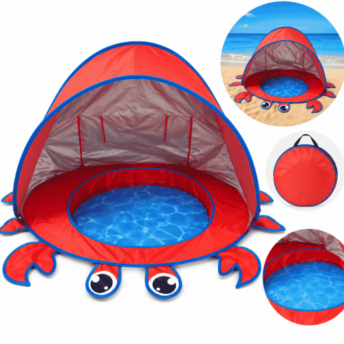 Carpa De Playa Cangrejo con Piscina y Protección Uv