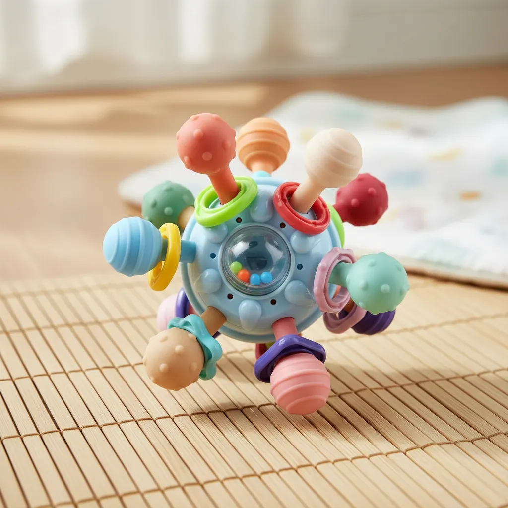 Sonajero Sensorial Mordillo Didáctico Para Bebé - Imagen 2