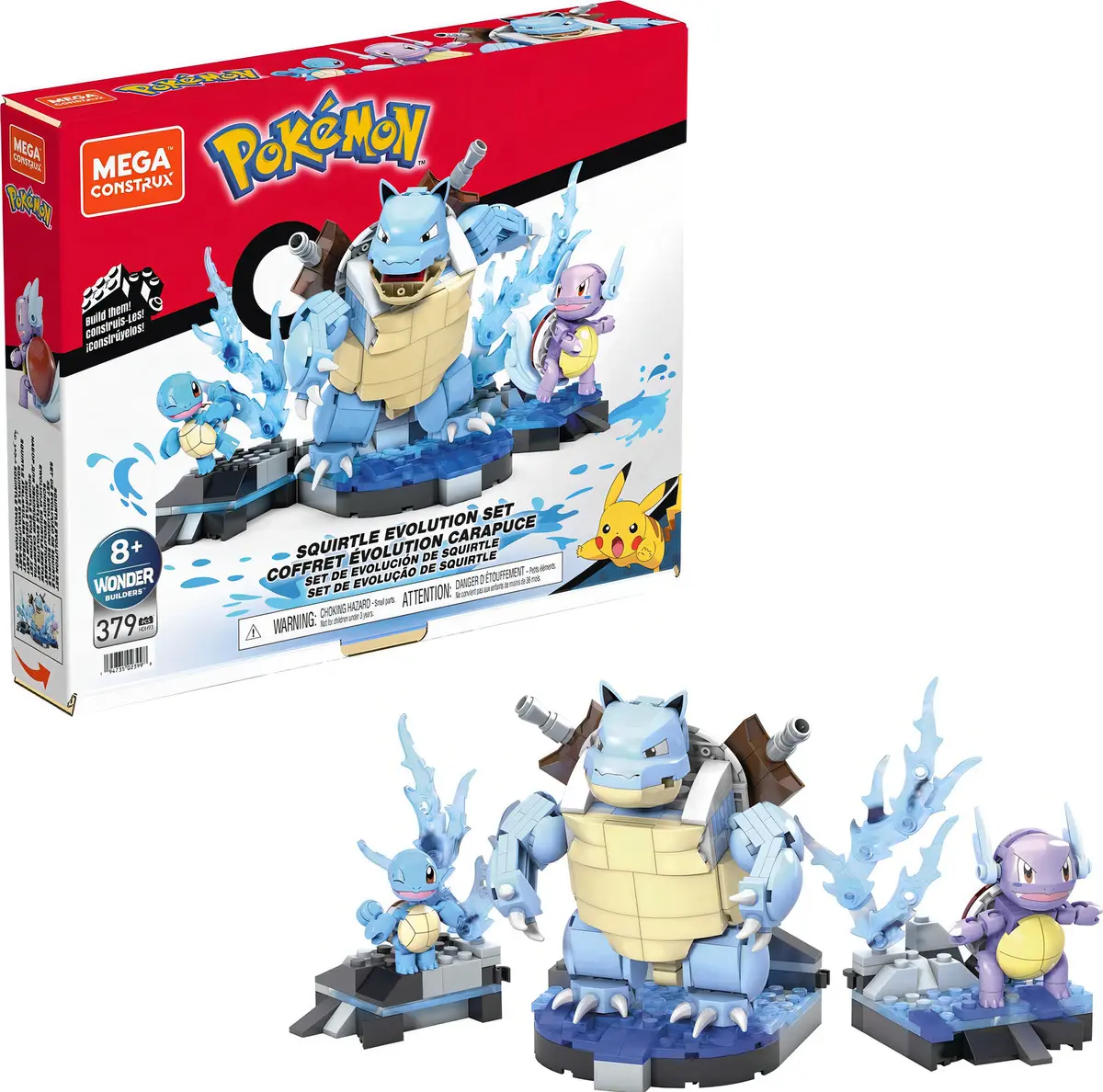 Bloques Mega Pokémon Squirtle Evolution - 379 Pc
