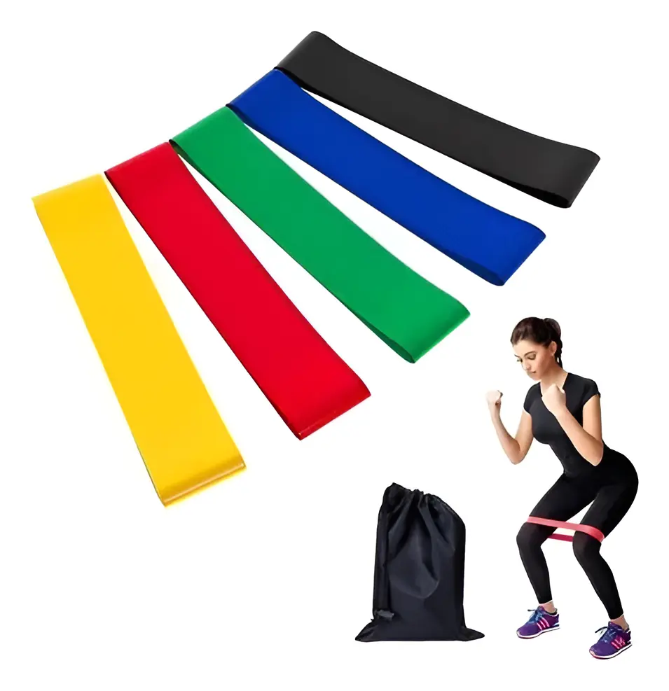 Set Bandas Elásticas x5 Resistencias Circulares + Estuche