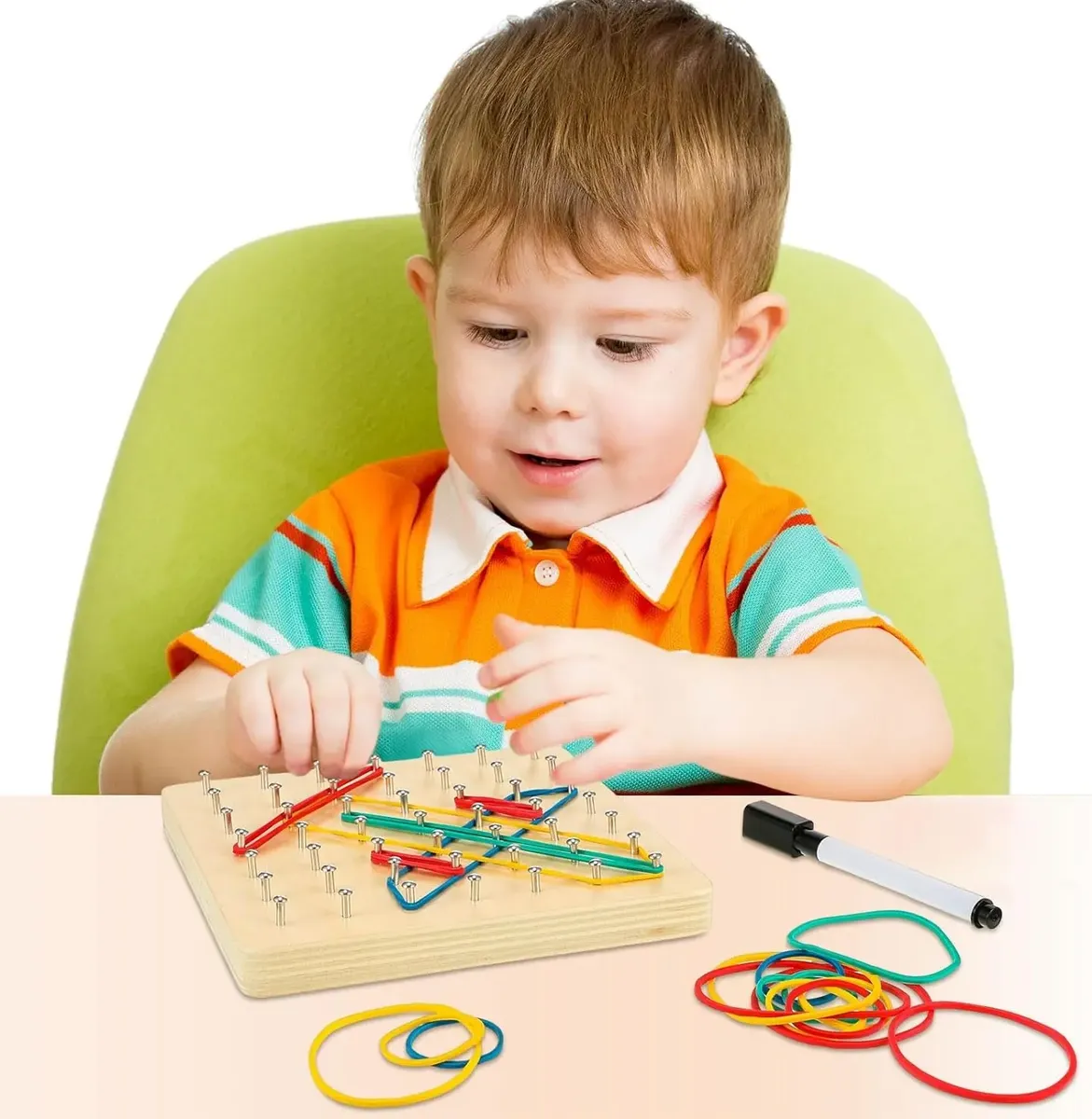 Juego En Madera Para Armar Formas Geoplano Montessori - Imagen 3