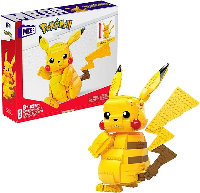 Bloques Mega Pokémon Pikachu Jumbo - 825 Pcs