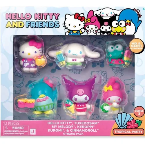 Hello Kitty Pack Figuras X6 Tropical Party Sanrio