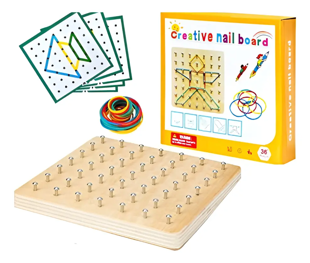 Juego En Madera Para Armar Formas Geoplano Montessori