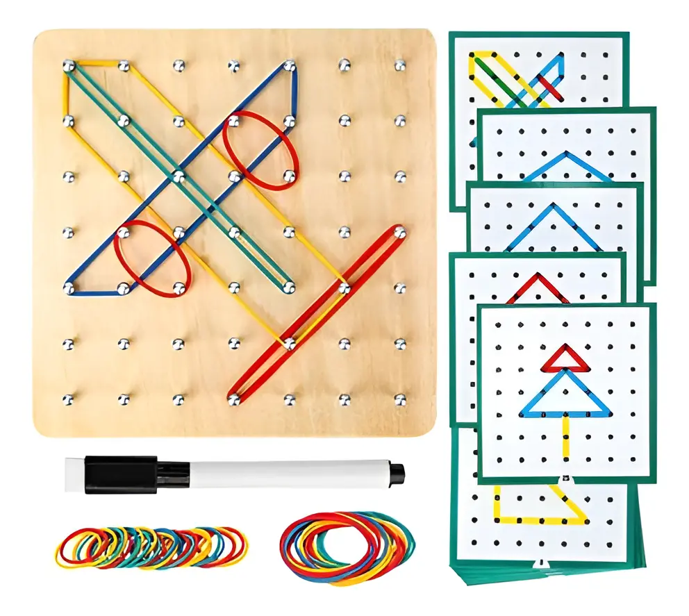 Juego En Madera Para Armar Formas Geoplano Montessori - Imagen 2