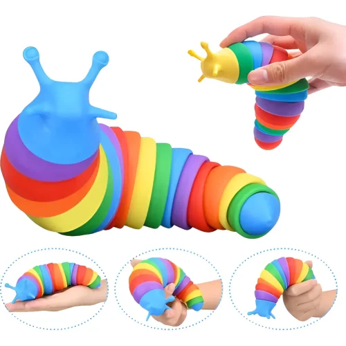 Gusano Sensorial Articulado Juguete Antiestrés Multicolor