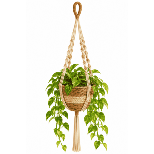 Macetero Colgante De Plantas Macramé 90cm