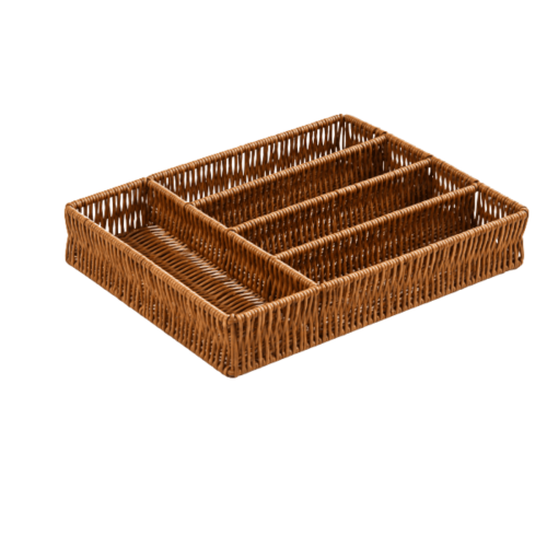 Organizador De Cubiertos De Mimbre 34x25x5 Cm