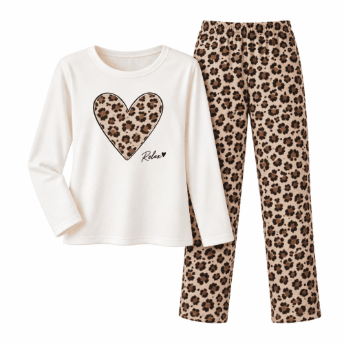 Pijama Mujer Animal Print Leopardo Manga Larga