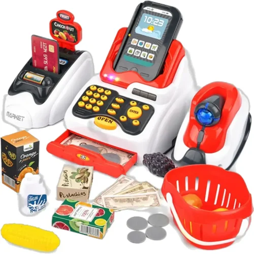 Caja Registradora De Juguete Con Accesorios De Supermercado
