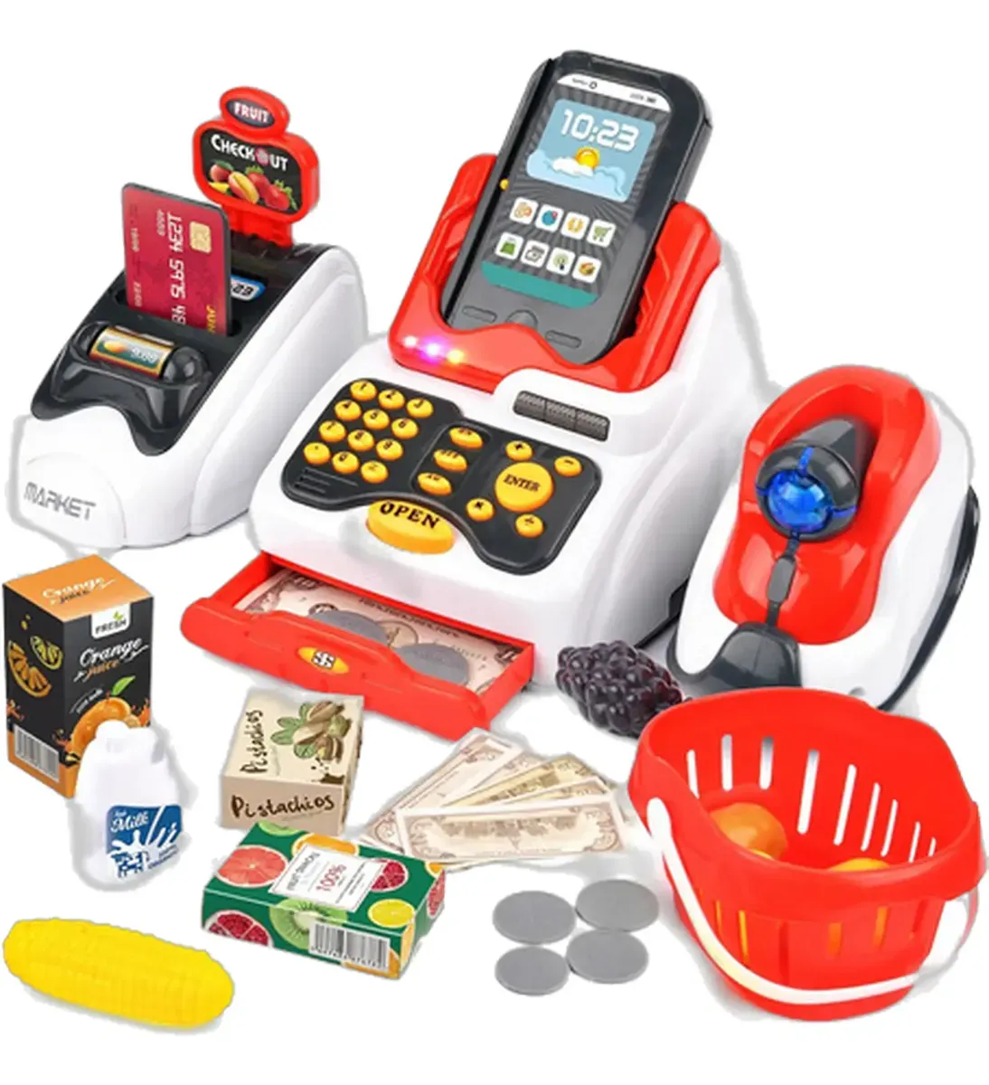 Caja Registradora De Juguete Con Accesorios De Supermercado