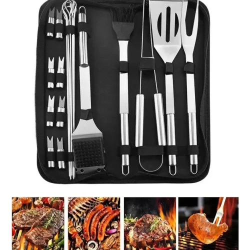 Set De Utensilios Para Asado Parrilla Con Estuche 20 Piezas