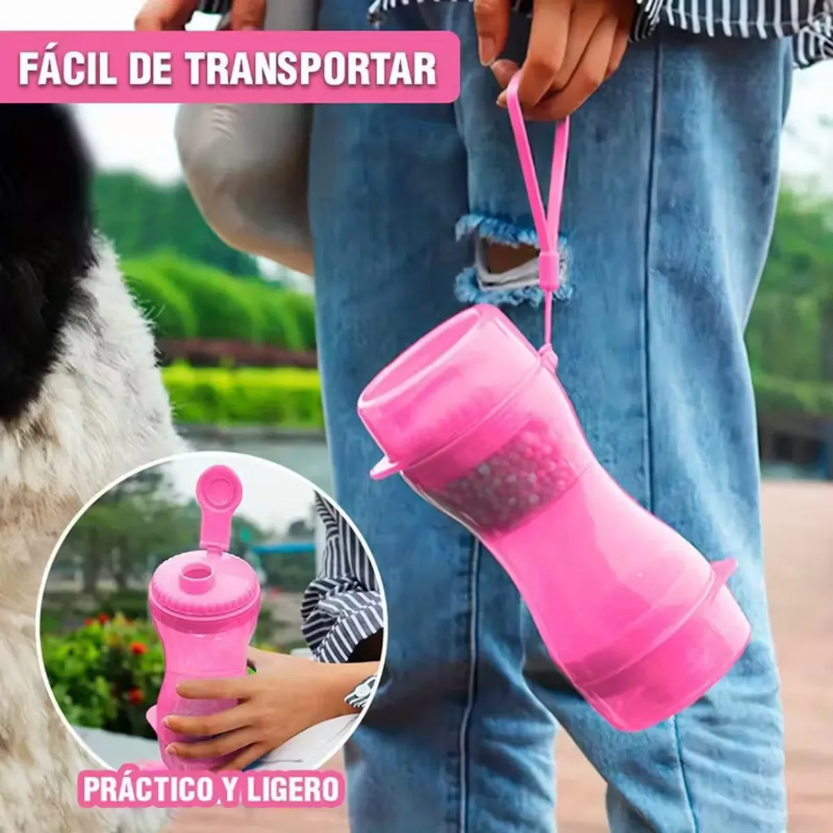 Botella Para Mascota 2 En 1 Dispensador - Imagen 4