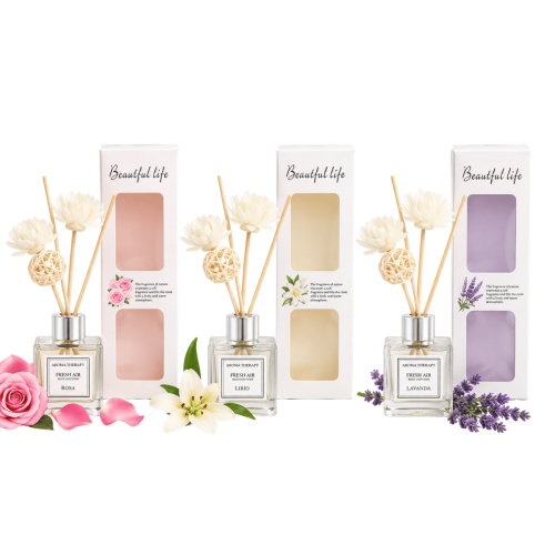 Difusor De Aroma Con Varillas Y Flores Decorativas